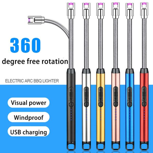 Cancella di cucina più leggera elettrica USB ad effetto USB senza accendino insolito per la candela senza pieghe per via a gas.