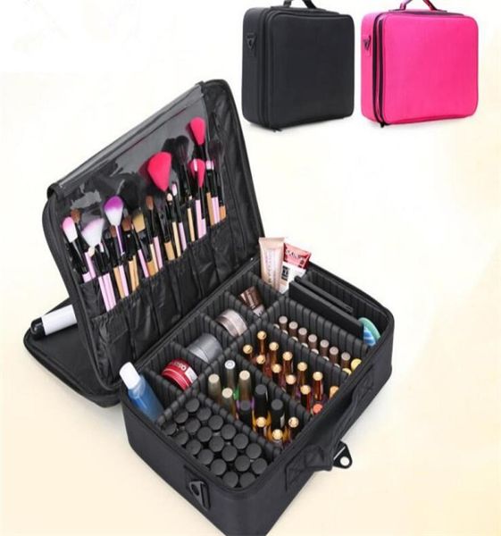 Make -up -Pinselbeutel Hülle Make -up Organizer Toilettenbeutel Aufbewahrungsbeutel Großer Nagelkunstwerkzeugkästen mit tragbarem x1806158755