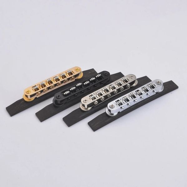 Cavi 1 Set Bridge a sella a rullo Tuneomatic di alta qualità per LP SG Archtop Jazz Guitar con Ebony Base KR (Origin)