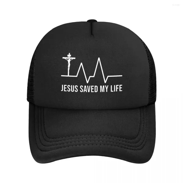 Ballkappen Mode Unisex Jesus rettete meinen Leben Trucker Hut Erwachsene religiöse christliche verstellbare Baseball Cap Frauen Männer Sonnenschutz