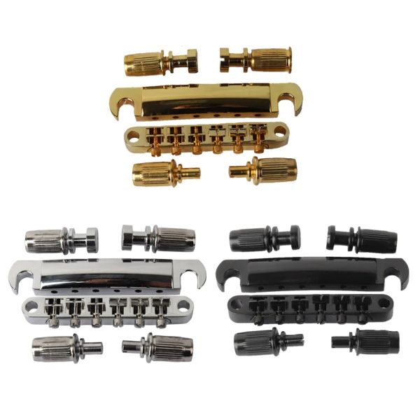 PEGS 1 Conjunto de 6 Strings Guitar Tuneomatic Bridge and Tailpiece com postagens para LP Electric Guitar