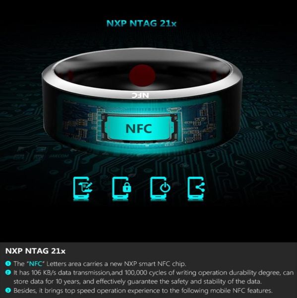 Anéis inteligentes Wear Jakcom R3 NFC Magic para iPhone Samsung HTC Sony LG iOS Android Windows NFC Mobile Phone5587308