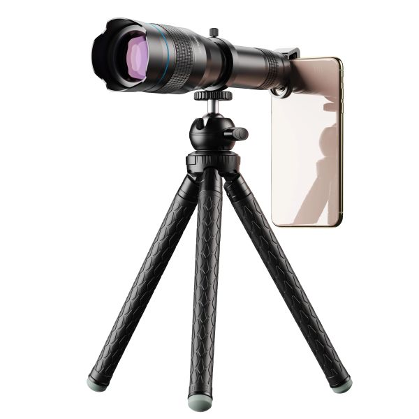 Lens Apexel HD 60X Telefoto Lens Cep Telefonu Güçlü Monoküler Teleskop lensi İPhone Kuş Gözlemi Seyahat Avı için Tripod ile