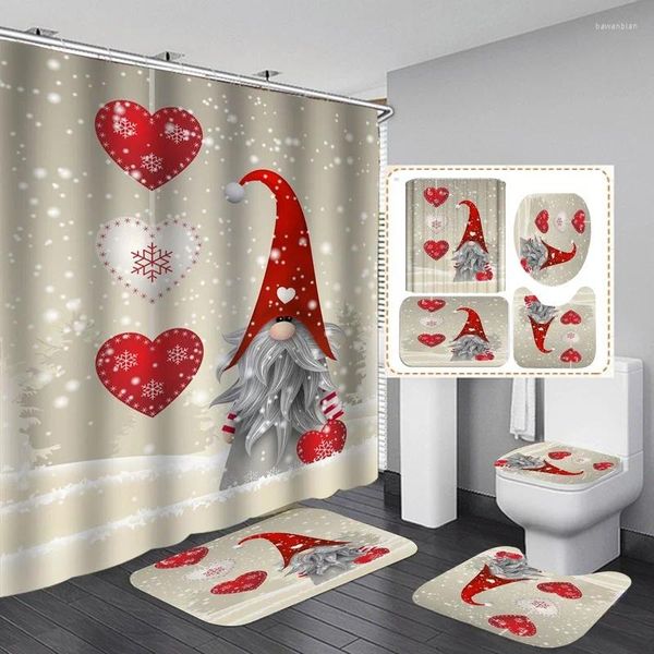 Tende per doccia Prodotto bambola natalizia impermeabile decorazione per tende da bagno set soggiorno