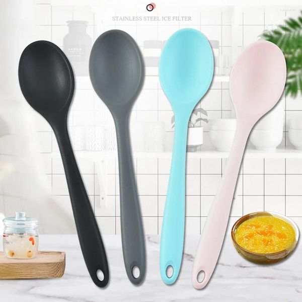 Löffel Grade Silicon Langstreifen Löffel Tischgeschirr Solid Color Kitchen Flair Utensils Zubehör