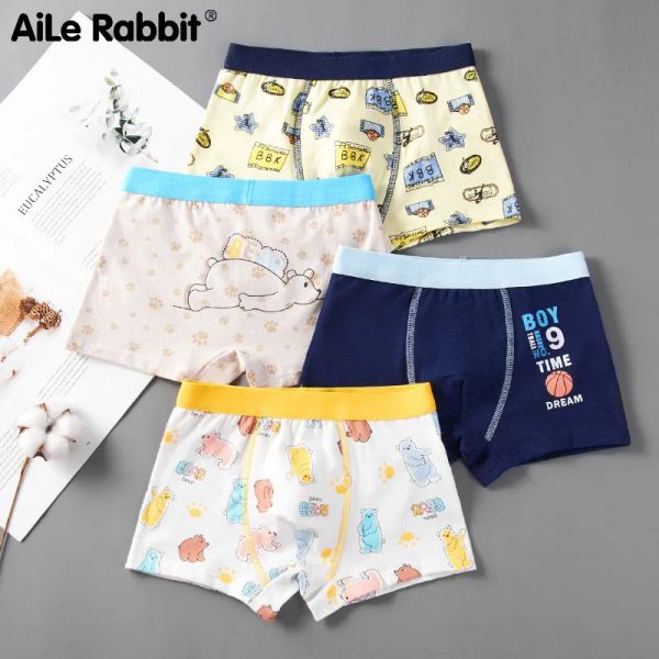 Shorts 3 peças garotos meninos cueca desenho animado calcinha infantil para bebês boxers boxers listras adolescentes cuecas de algodão