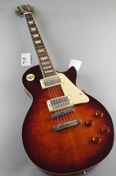 Cavi Cavi di alta qualità LP Electric Guitar Tobacco Burst Gradient Color Rosewood Tastiera + Vendita di rilegatura della tastiera Shipp GRATUITA