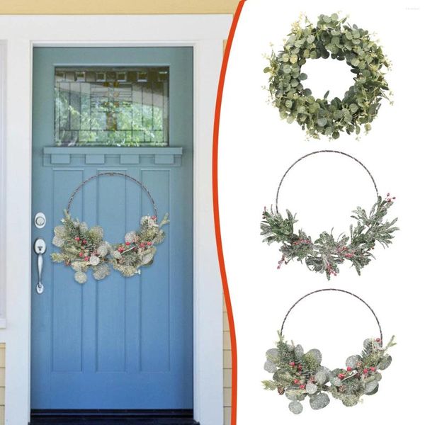 Декоративные цветы на открытом воздухе освещенные рождественские венки венки передняя дверь гирлянда всасывание