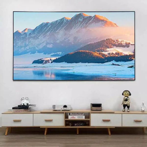 80-120 Zoll 8K AL Ust Pet Crystal Umgebungslicht abgelehnt dünne Lünette fester Rahmenprojektionsbildschirm für Ultra Short Throw Projector