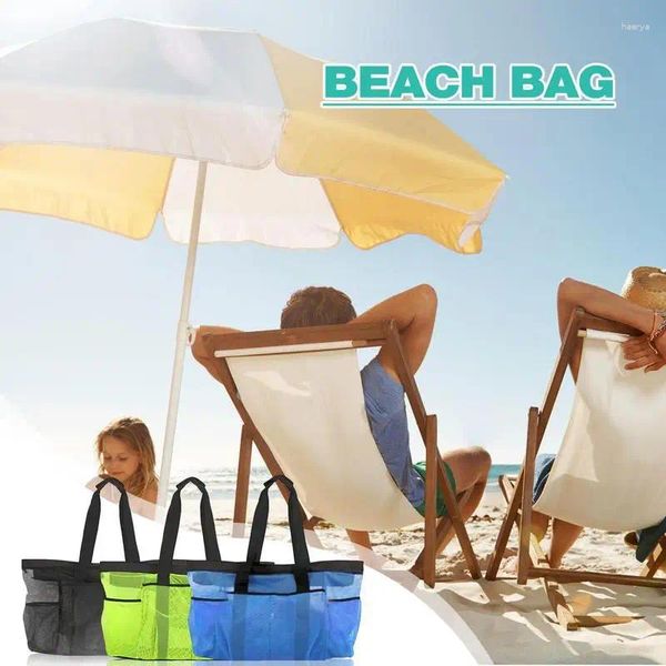 Bolsas de armazenamento Bolsa de malha de brinquedos de praia grande areia fora de casa Toote de verão para crianças para viajar