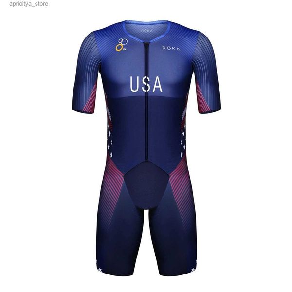 Set di maglia ciclistica Roka USA Team Triathlon Abito da corsa Ciclaggio Skinsuit Mans Sevess Swimwear Bike Jersey Ropa Ciclismo Bicyc Case Shoto