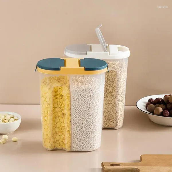 Bottiglie di stoccaggio Contenitori a doppia griglia Organizzatore cucina All Eco Friendly Usa serbatoio di cereali secchi di cookie con coperchi