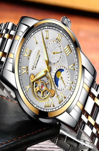 Relogio Masculino Guanqin Luxury Brand Watch Men Business Business Tourbillon in acciaio inossidabile orologio da polso meccanico automatico 6694349