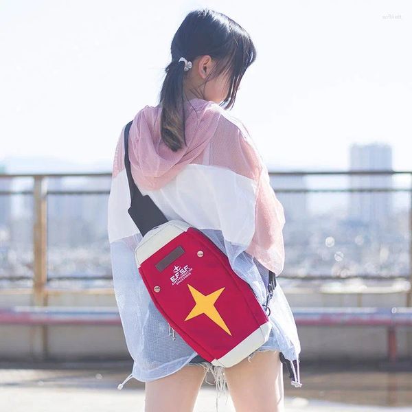 Backpack Harajuku Mobile Suit Cosplay Gundam RX-78-2 Bolsa de escudo Red Um ombro unissex Messenger