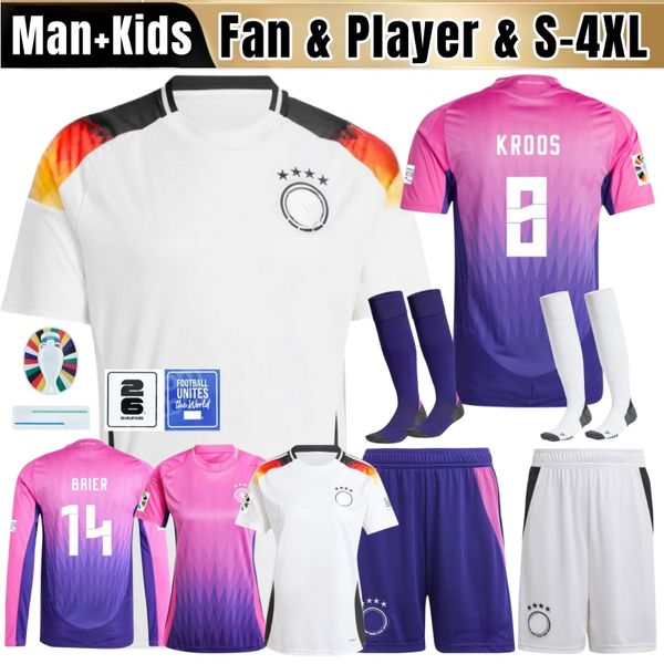 24 25 Jerseys de futebol da Alemanha Europeu 2024 Copa em casa Hummels Kroos Gnabry Werner Draxler Reus Muller Gotze Futebol Camisa Men Kit Kit Fans Player Version