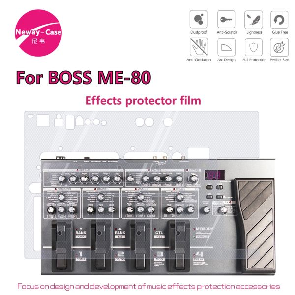 Guitar Newaycase Electric Guitar Effect Protector Film para Boss Me80 Guitar Effect Pedal Acessórios