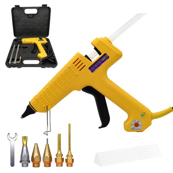 Pistola 250W Professional Hot Melt Glue Gun com kit de ferramentas Bico de cobre puro Termatura ajustável Alta energia Use a cola de 11 mm