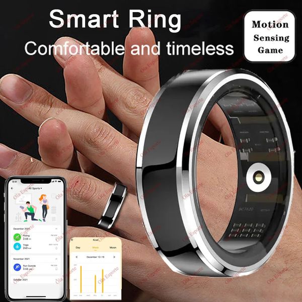 Motion Sensing Game Rings Digital Rings Rastreador de fitness Ring Smart Health Sleep Freqüência cardíaca Monitor de oxigênio no sangue do dedo Pedômetro 240415