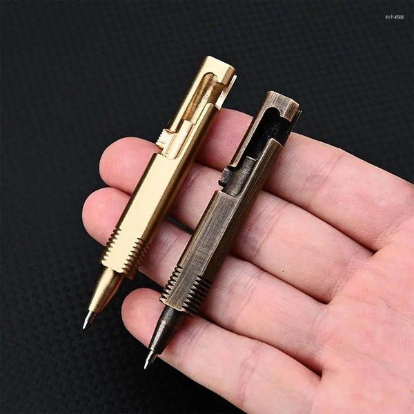 Mini Metal Pen Pen Ballpoint Puns for Women Men Journal Journal Brass Short Journaling Writing Tools Home