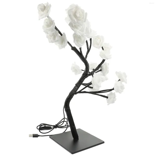 Fiori decorativi luci di alberi di rosa para mujer lampada interna scrivania cameretta per matrimoni a led PVC