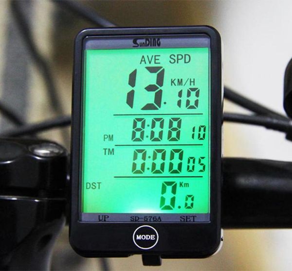 Big SN Bicicleta à prova d'água Modo de luz Touch Touch Bicycle Computador Speedômetro de ciclismo LCD Luz de fundo Odometer3888103