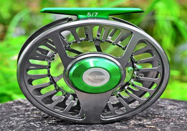 Proberos Aluminium 31 BB Fly Fishing Wheel Green Pun Color Fly Fishing Machine CNC Muova a destra Fly Reel 2011262948950