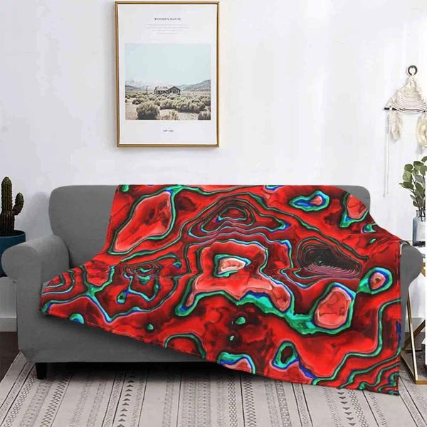 Одеяла роскошные ярко -красные металлические кондиционеры одеяло мягкое бросок 3D иллюстрация Абстрактная фон красота синее Рождество