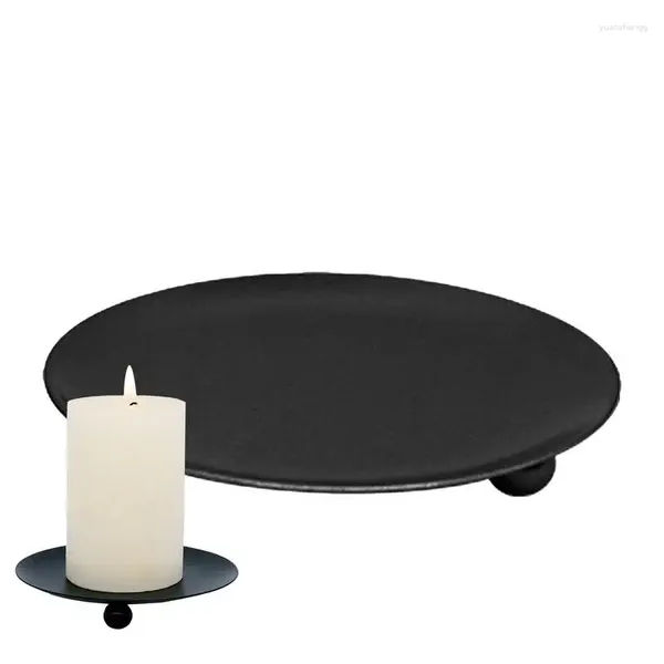 Piatti di candele e vassoi moderni vassoio semplice vassoio piccolo base decorativo in ferro battuto per candele pilastri