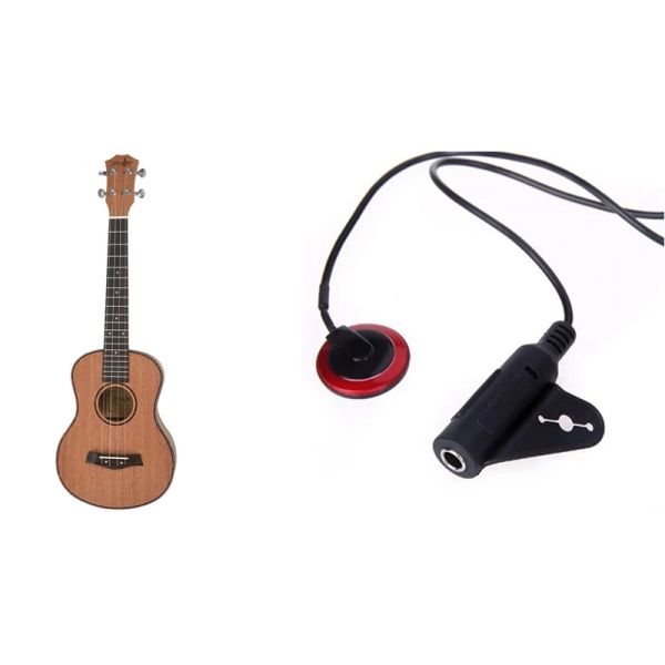 Kabel Neue Hot Piezo -Kontakt Miniphone Pickup für Gitarrenviolin Banjo Mandolin Ukulele Tenor Acoustic Electric Ukulele 26 Zoll