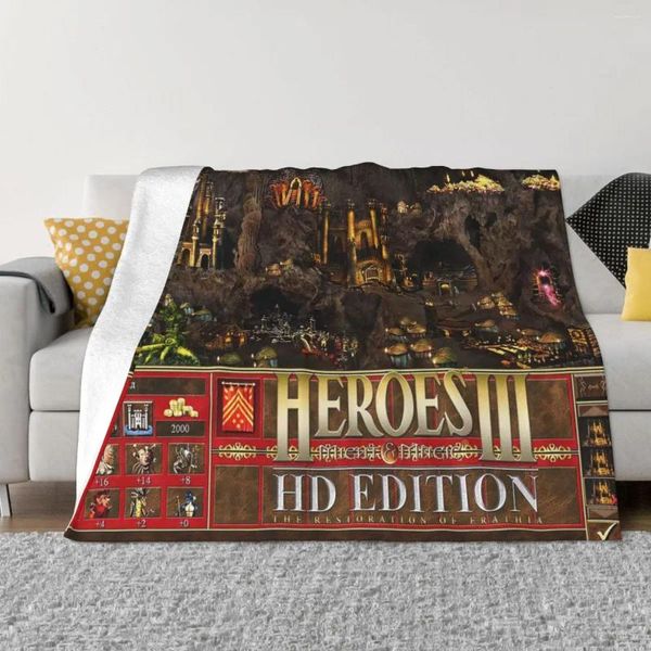 Cobertores Heróis de Mai May Magic 3 Cobertor Coral Pluxus All Dason Video Video Video Game Super Warm Throw For Bed Office Quilt