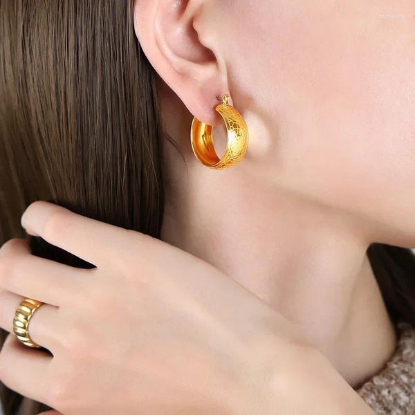 Hoop-Ohrringe U-förmige Drachenskala Getreide runde Ohrhörer für Frauen Dangle Damen 2024 Geschenk Modeschmuck