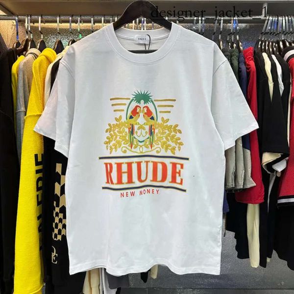 Rhude New 2024 Designer Herren T -Shirt Trendy Graphic Printed Womens Herren Kleidung Rhude Hemd Kurzarm Buchstabe Graffiti Loose Rhude Shirt Hochqualitäts hochwertige Tee 8481