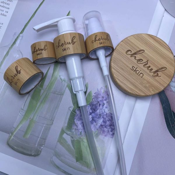 Speicherflaschen Großhandel 100pcs Gravur kosmetische Holzwerkzeuge Holz Make -up -Werkzeug Gesichtsmaske Löffel Nature Produkte