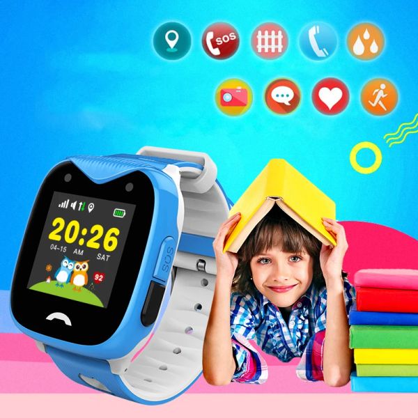 Relógios 2G GPS Phone assistir KIDS GPS Tracker SOS Chamado de câmera LBS Localização IP67 Impervenção de bateria grande Bateria infantil Smart Watch D8 Micro Sim