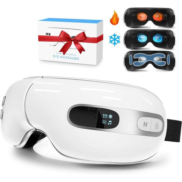 Ultimate Eye Massager con funzioni di calore e raffreddamento - alleviare emicranie, occhi secchi, occhi gonfi e affaticamento - maschera del viso rilassante per gli occhi rilassanti e la mente