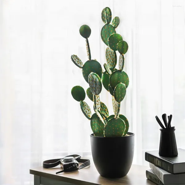Fiori decorativi naturali dall'aspetto naturale grande fauci finto finto teiolo finto cactus pianta desertica succulenta con fioriera moderna mid