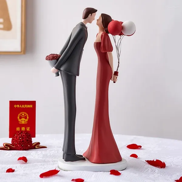 Dekorative Figuren Harzpaar Ornamente Hochzeit Geschenke Zimmer Dekoration Wohnheim Handwerkstatuen Segen Segen