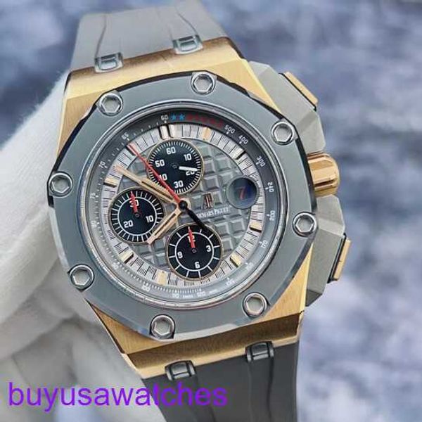 Orologio da polso AP Montre Royal Oak Offshore 26568om Schumacher Limited Edition Edition Letre Anello in lega di ceramica 18K Orologio meccanico Gold Rosa MENS