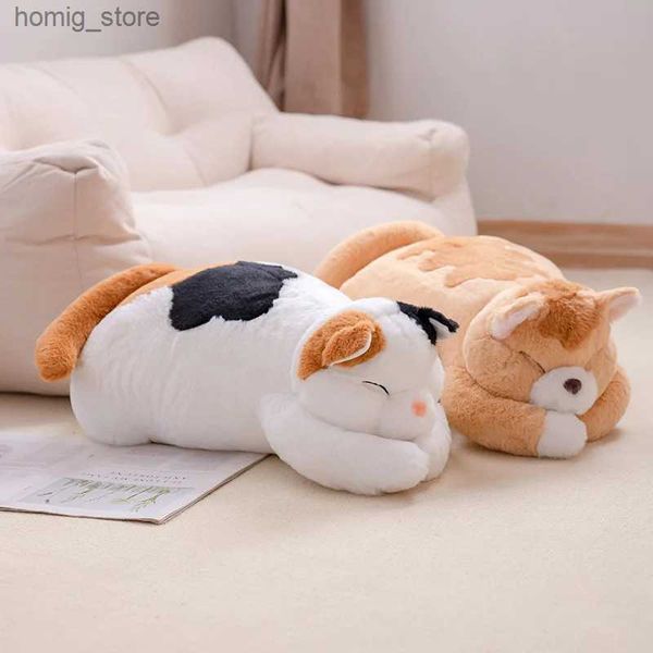 Plüschpuppen 63 cm Kawaii Japanisch Faule große Katze Plüsch Spielzeugkissen Sofa Bettkissen süße Babykind Freundin Geburtstag Begleitgeschenk Y240415