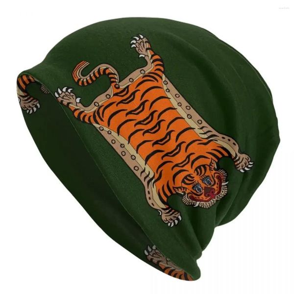 Beralar Tibet Tiger Halı Sıcak Örgü Kapak Hip Hop Bonnet Şapka Sonbahar Kış Dış Mekan Beanies Şapkalar Unisex Yetişkin