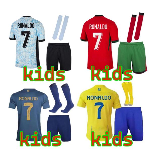 Kits de futebol infantil Jerseys de futebol Ronaldo 2024 CR7 GONZALO MARTINEZ TALISCA GHISLAIN KONAN VINCENT ABOUBAKAR MENHER