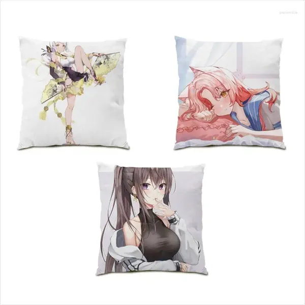 Kissen Anime Beautiful Girl Home Decor Case Wohnzimmer Polyester Leinen Porträtabdeckungen 45x45 Japanische E0887