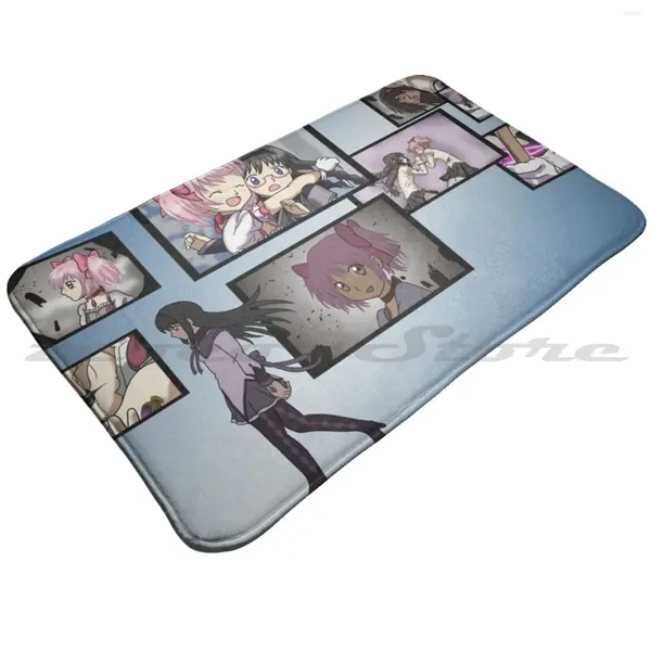 Teppiche Zeitschleife weiche Nicht-Schlupf-Matte Teppich Teppichpolster Puella Magi Madoka Magica Homura Akemi Kaname Anime Magische Mädchen