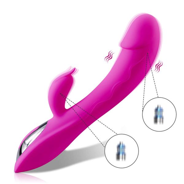 Simulação de carregamento Double G-Point Vibrator Massage feminino Masturbação Squirtador Vibrador Flirt Sexy Toy Stick