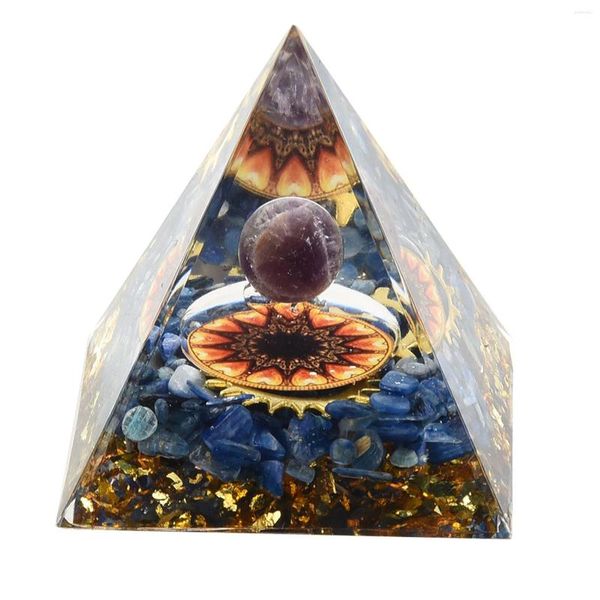 Figurine decorative 1pc Olivina Crystal Cristallo schiacciato Resina Pyramid Generatore di energia Ornamenti regalo Decor Desktop per la casa