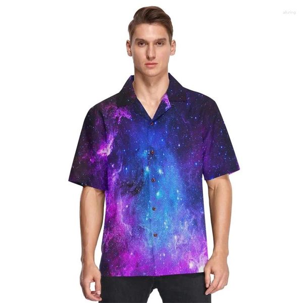 Herren lässige Hemden Herren Hawaiian Beach Shirt 3D Full Print Lose-Fit Short Sleeve Button Down für Männer Plus Size Camisa Masculina