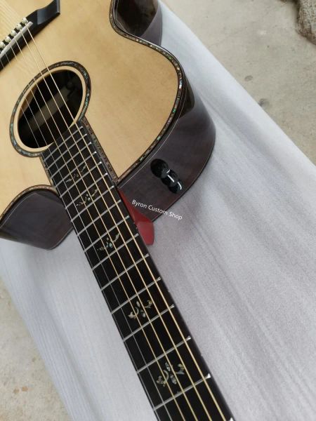 Без гитара доставка Cutaway Body Armrest Solid Efruce Acoustic Guitar Guitar Inlays AAA ЭЛЕКТОРИКА
