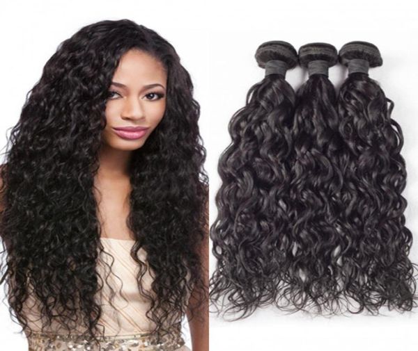 Brasilianische Wasserwelle Curl 100 unverarbeitete menschliche jungfräuliche Haare Remy Human Hair Extensions menschliches Haar Weben färbt 3 Bündel2326162