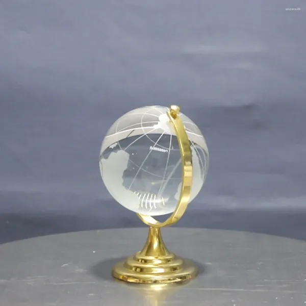 Dekorative Figuren Großhandel kleine kristallgeätzte Erdwelt Custom Glass Globe für Hochzeitsfeier Gefälligkeiten