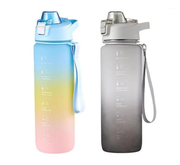 Wasserflasche 1000 ml Sport Plastik trinken Leckschutz großer Kapazitätsmodem Modestudent für Man6035771